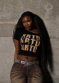 XRTD Off Shoulder Cropped Tee