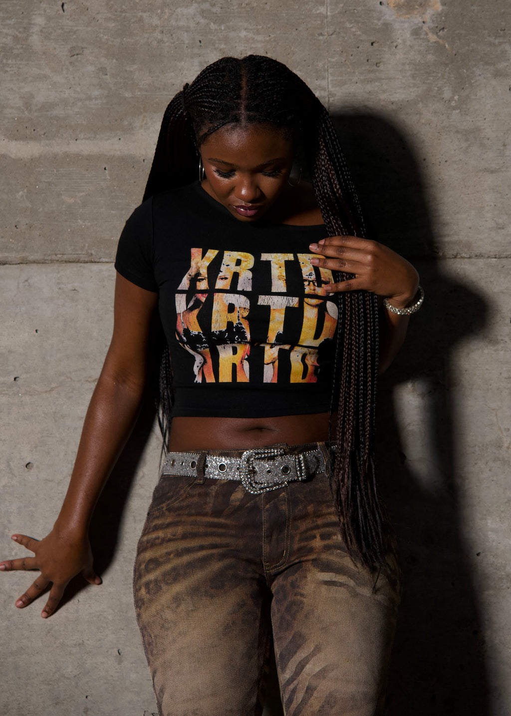 XRTD Off Shoulder Cropped Tee
